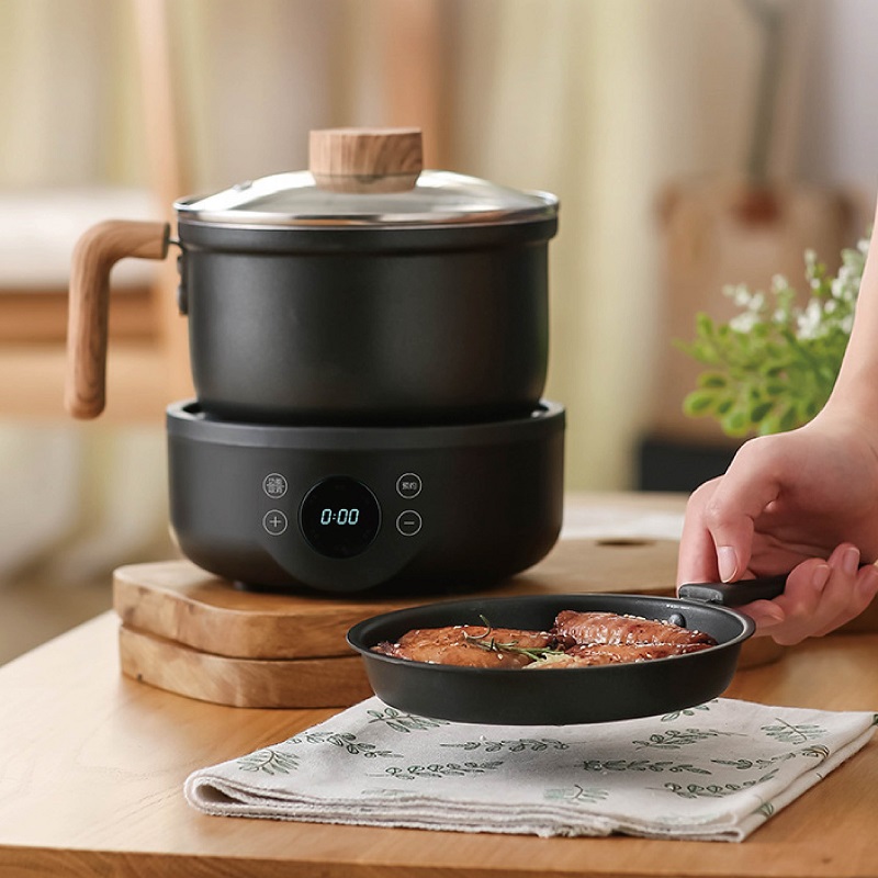Crepe Pan Nonstick - 110V/220V 多機能電気調理鍋 ノンスティックフライパン 寮用麺鍋 1.8L ホットポット