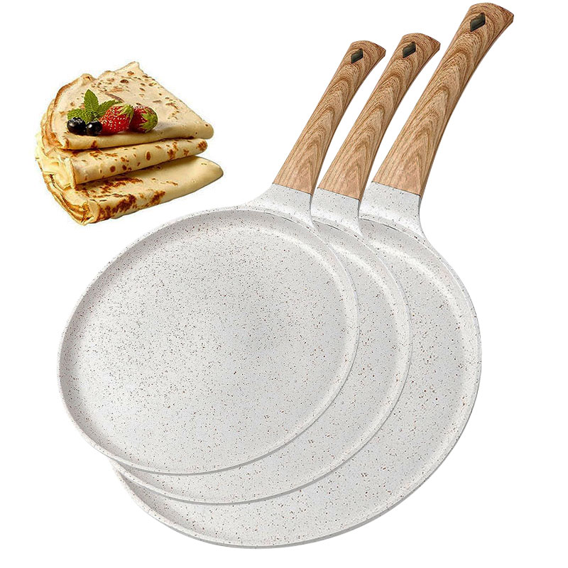 Crepe Pan Nonstick - 20/24/28cmノンスティッククレープエッグパン、ピザフライパン、トルティーヤグリドルパン、花崗岩コーティングフラットパンケーキパン、IH対応