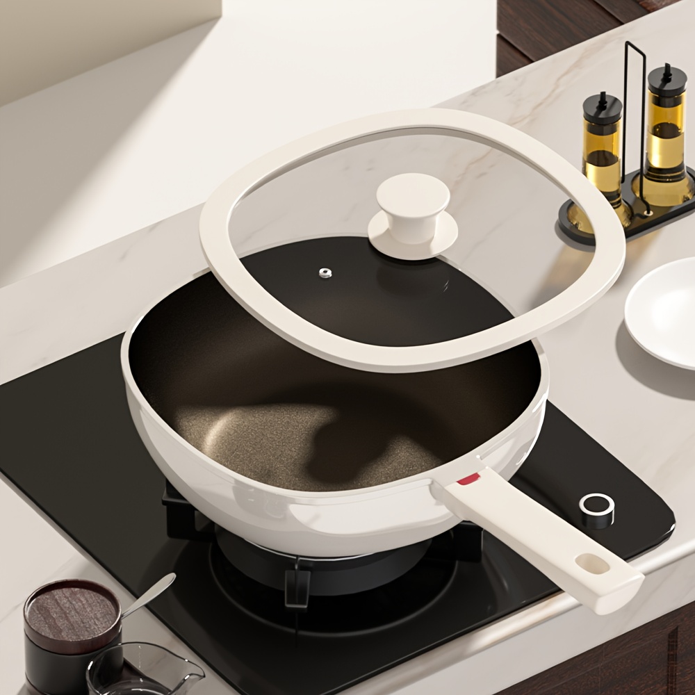 Crepe Pan Nonstick - 新しいドリームチタンセラミック中華鍋とフライパンセット - シリコン製スパチュラ付きノンスティックフライパン、コーティングフリーの平底ソテーパン、ガス＆IH対応、屋内外兼用ピザ・卵・オムレツ用パン、クリスマスギフトのアイデア