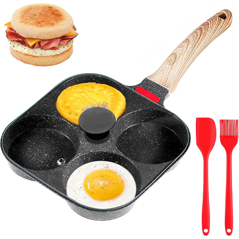 Crepe Pan Nonstick - 深型卵焼きフライパン 蓋付き 4カップ ノンスティック グラナイト オムレツパン