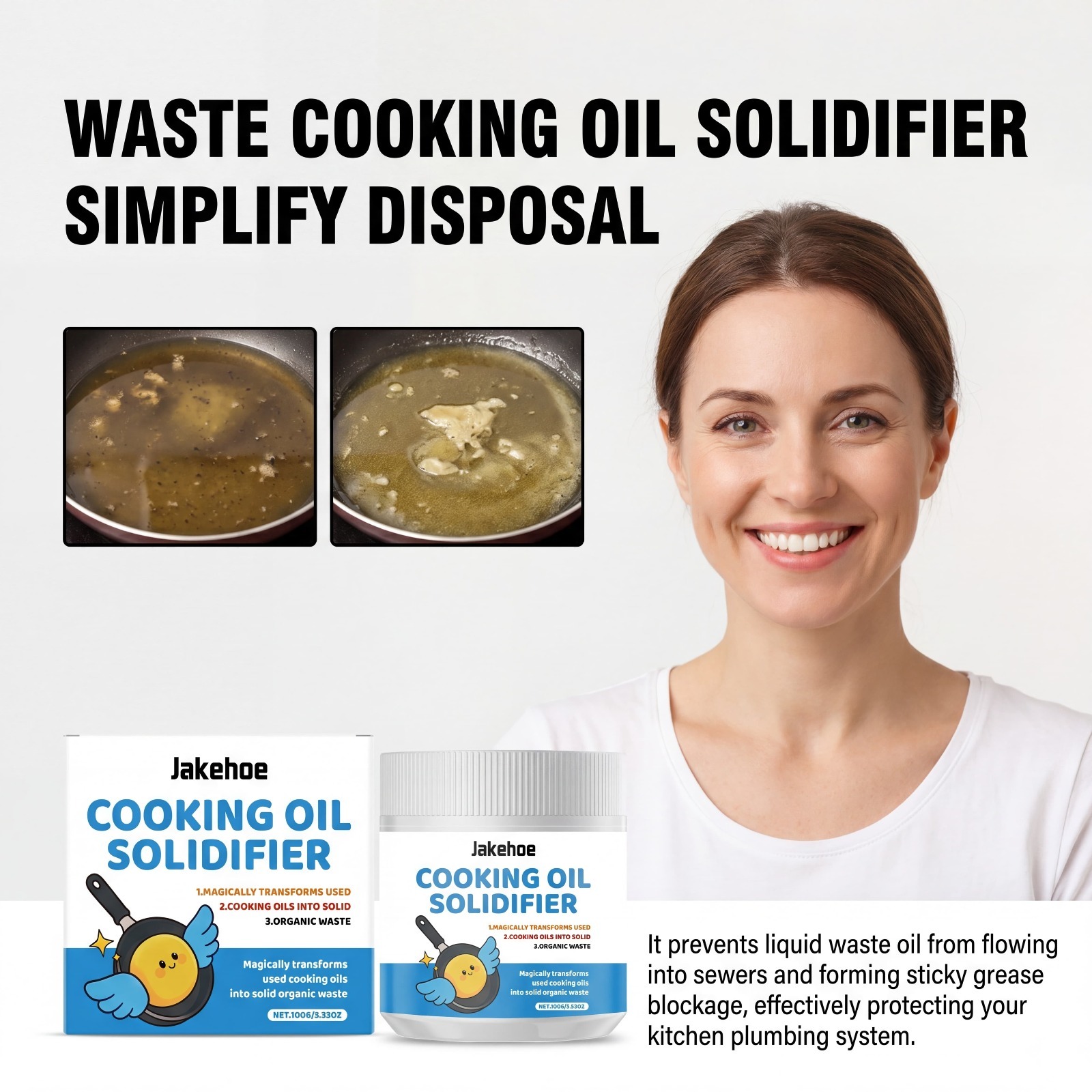 食用油固形化粉末は、排水管の詰まりを防ぎ、使用済みのフライヤ - Home Cooking Oil Disposal のレビューと価格
