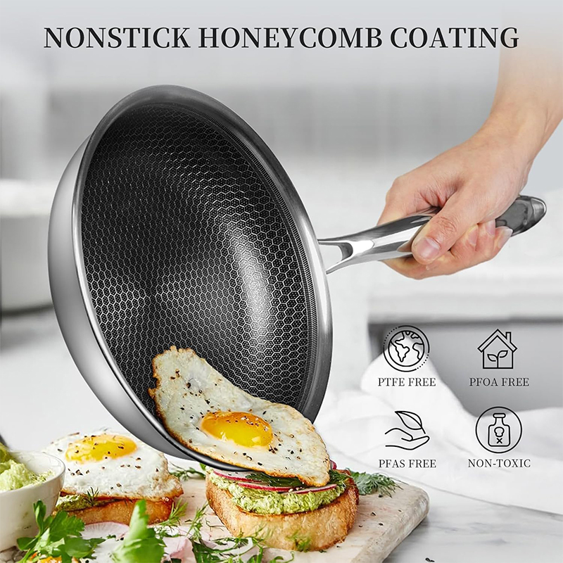 ステンレス鋼フライパン蓋付きハニカムノンスティックフライパン - Crepe Pan Nonstick のレビューと価格