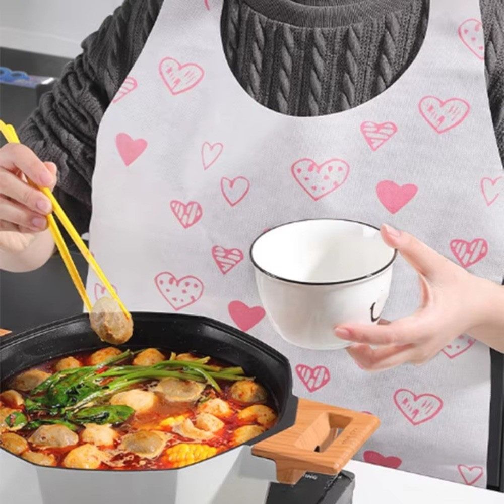 10 ピース/バッグポータブルハートプリント使い捨てエプロン - Home Cooking Oil Disposal のレビューと価格