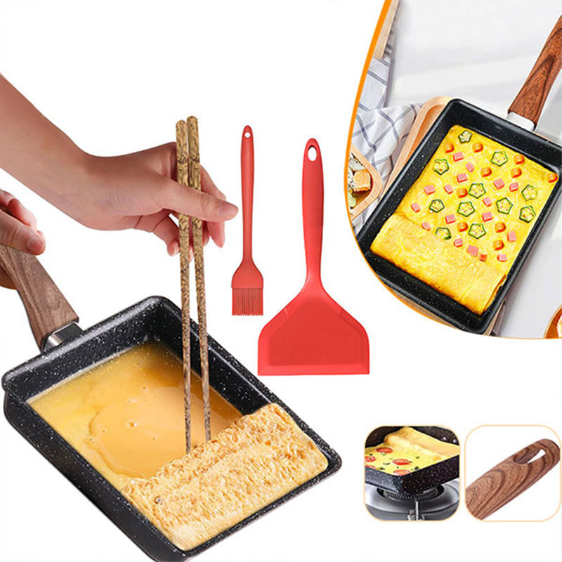 卵焼き日本オムレツパンテフロン加工卵パンスキレット長方形卵パ - Crepe Pan Nonstick のレビューと価格