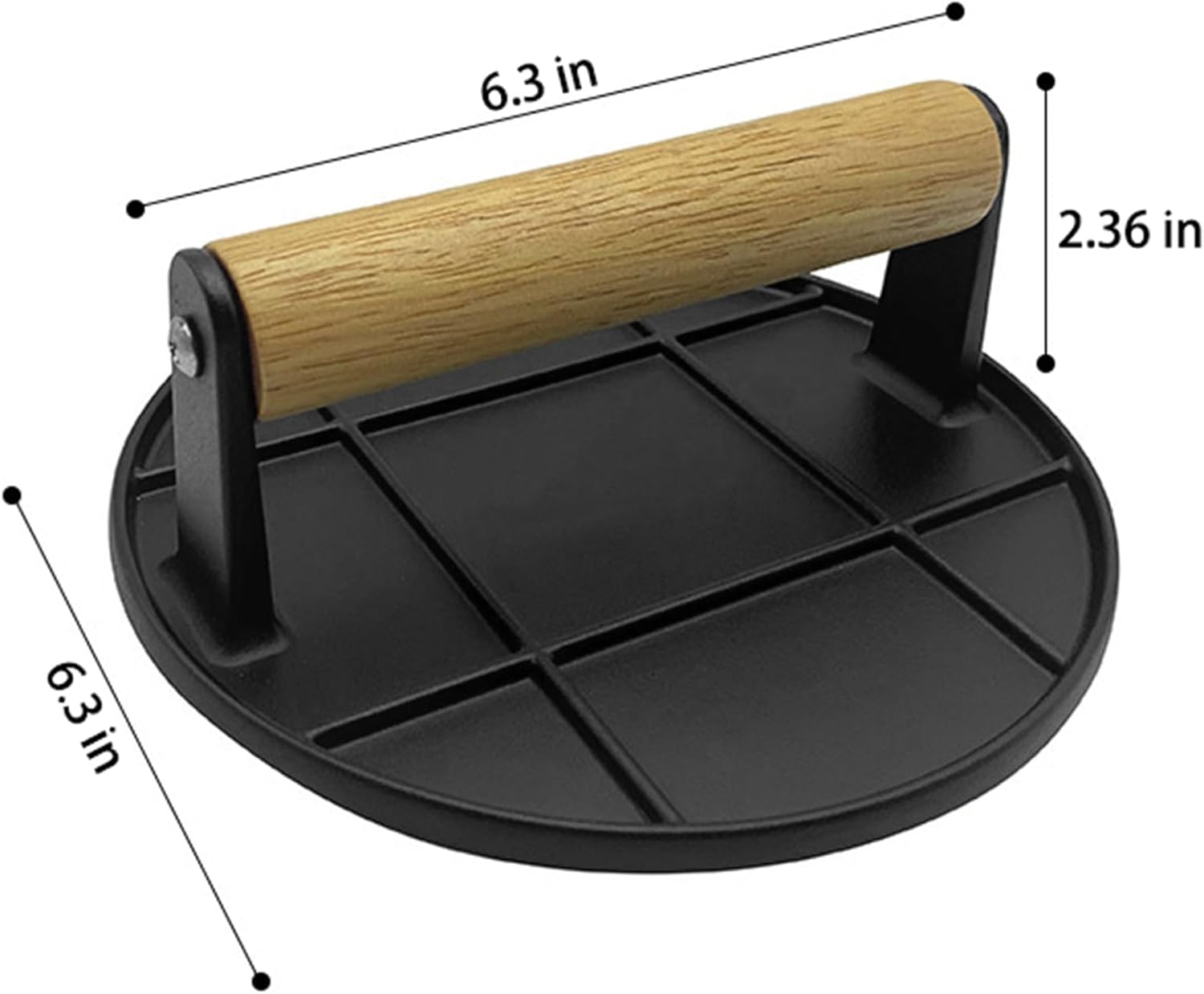 木製ハンドル付きスマッシュバーガー プレス、グリドル、サンド - Crepe Pan Nonstick のレビューと価格