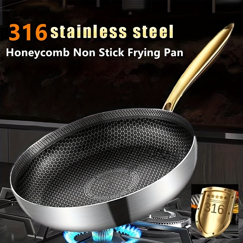 316ステンレス製フライパン中華鍋ノンスティックハニカムポッ - Crepe Pan Nonstick のレビューと価格