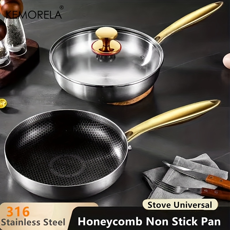 316ステンレス製フライパン中華鍋ノンスティックハニカムポッ - Crepe Pan Nonstick のレビューと価格